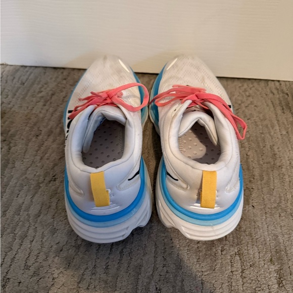 Hoka White and Blue Sneakers with Pink Laces no insoles - Picture 4 of 5